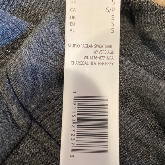 NWT Rae Dunn TOUCH DOWN Grey Sweatshirt Pullover Touchdown Size Small - Picture 4 of 5